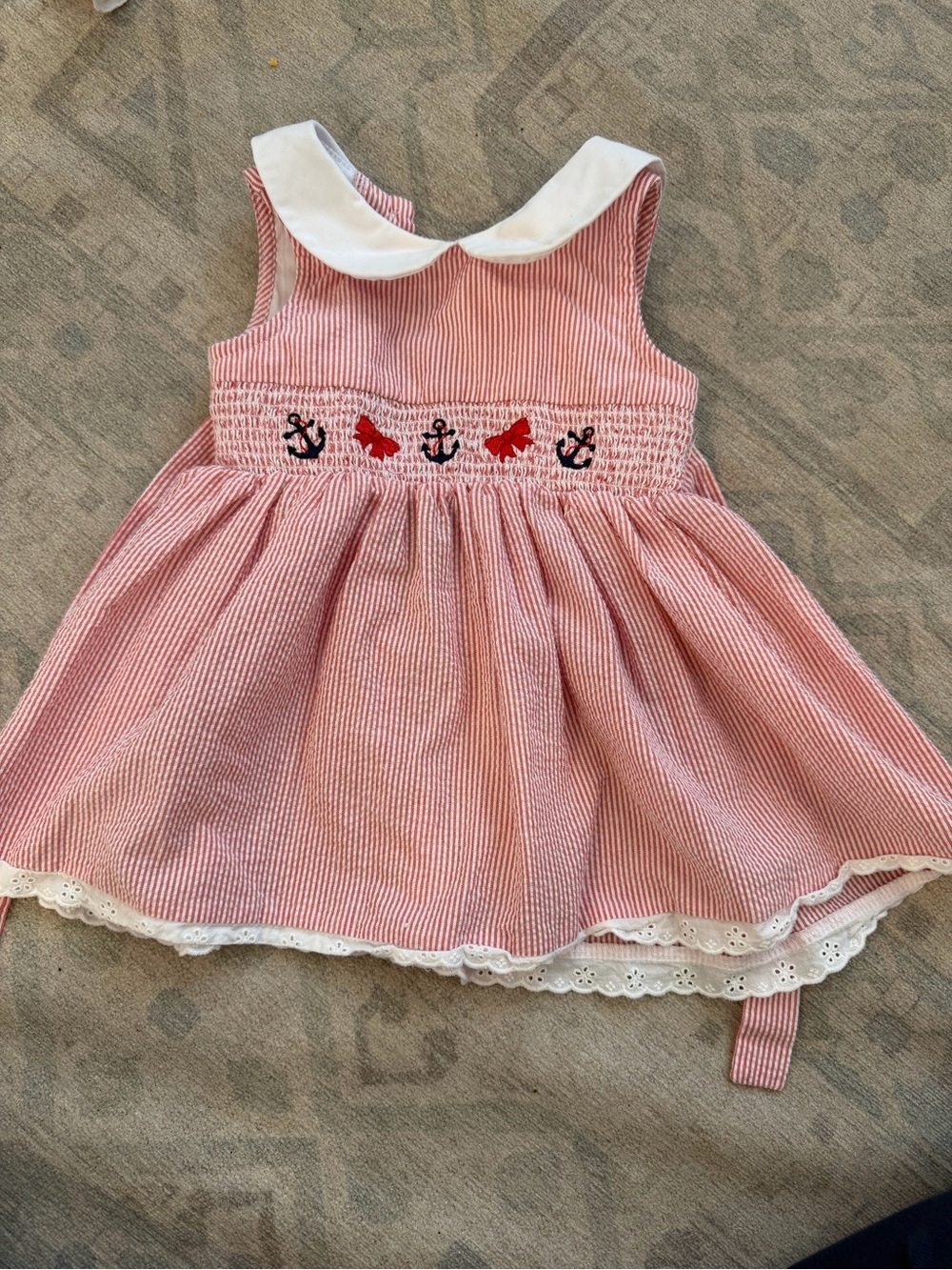 Good Lad red and White Striped Baby dress